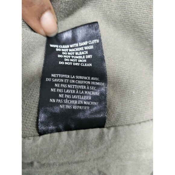 Blank NYC Faux Suede Leather Draped Moto Asymmetrical Jacket Green XS - Picture 7 of 15